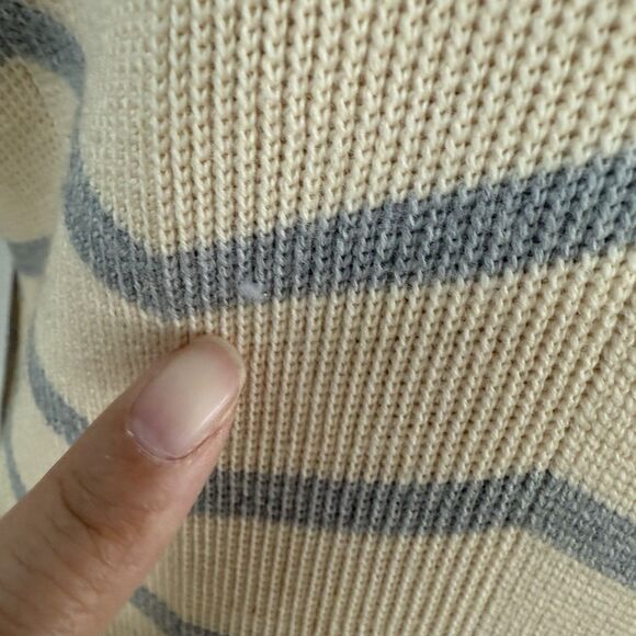 Vintage SEBASTIAN ITALY Gray Cream Chevron Wool Lady Jacket Blazer Sz 10 2 4 - Picture 7 of 9